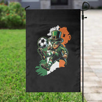 Funny Leprechaun Playing Soccer Garden Flag St Patricks Day