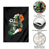 Funny Leprechaun Playing Soccer Garden Flag St Patricks Day