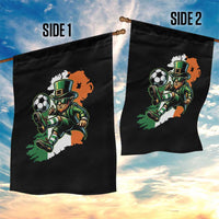 Funny Leprechaun Playing Soccer Garden Flag St Patricks Day