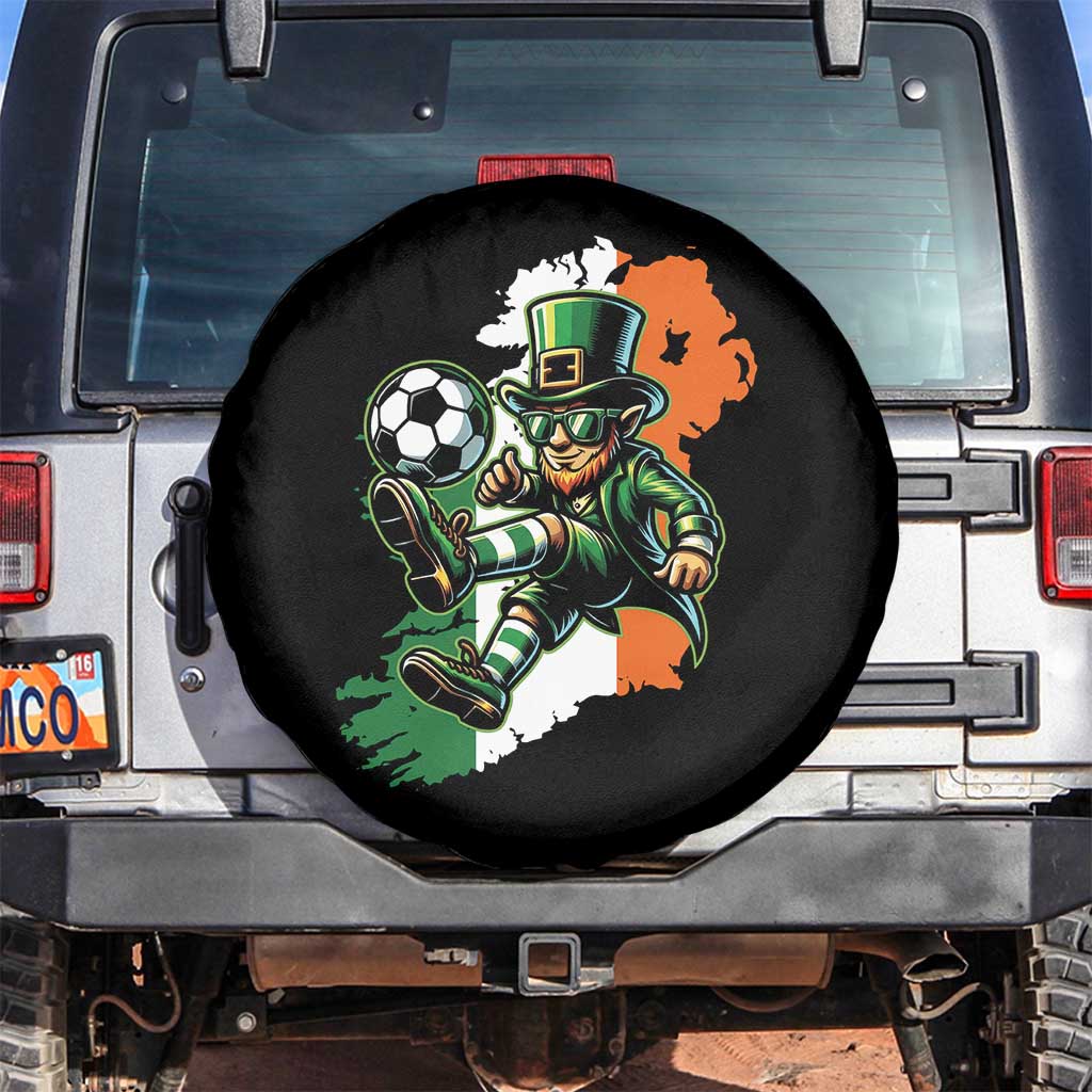Funny Leprechaun Playing Soccer Spare Tire Cover St Patricks Day