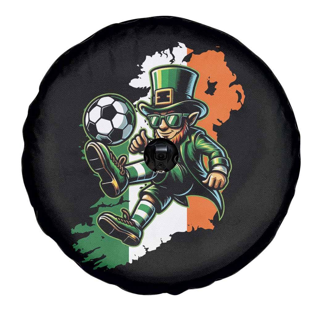 Funny Leprechaun Playing Soccer Spare Tire Cover St Patricks Day