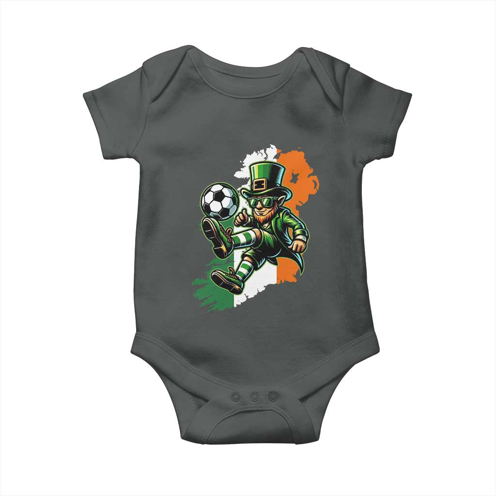Funny Leprechaun Playing Soccer Baby Onesie St Patricks Day