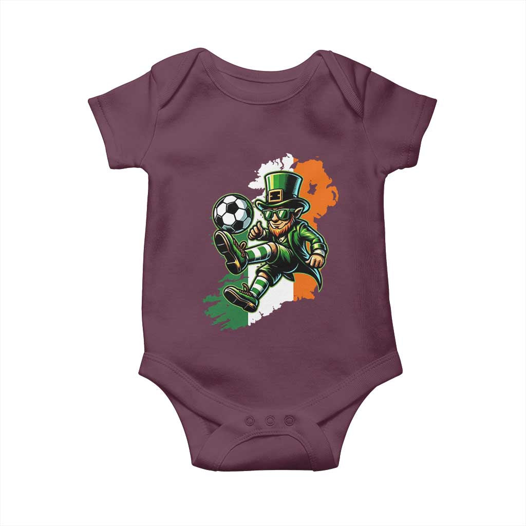 Funny Leprechaun Playing Soccer Baby Onesie St Patricks Day