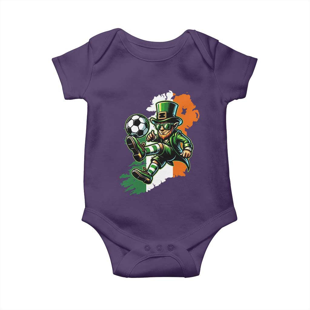 Funny Leprechaun Playing Soccer Baby Onesie St Patricks Day
