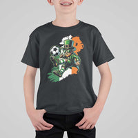Funny Leprechaun Playing Soccer T Shirt For Kid St Patricks Day