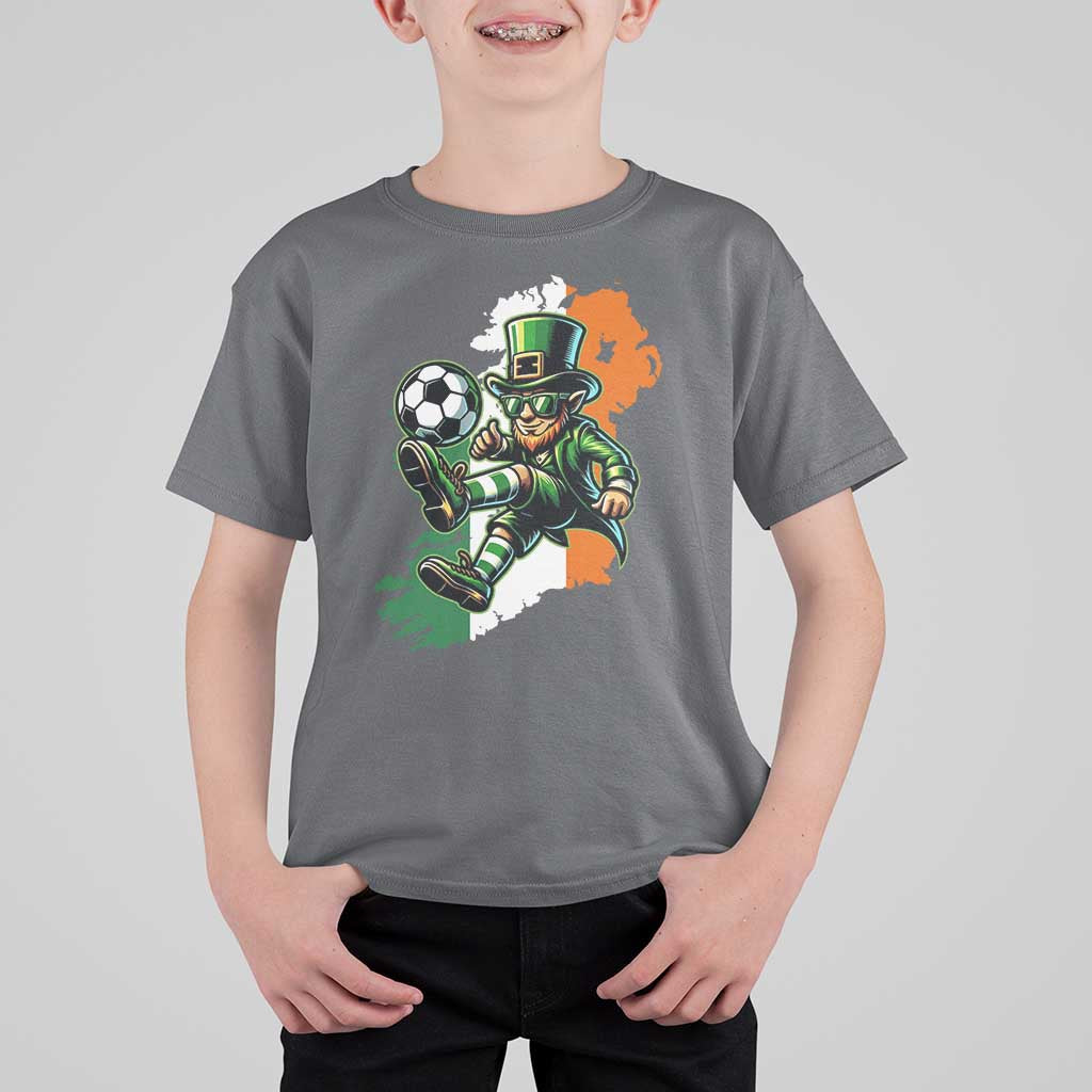 Funny Leprechaun Playing Soccer T Shirt For Kid St Patricks Day