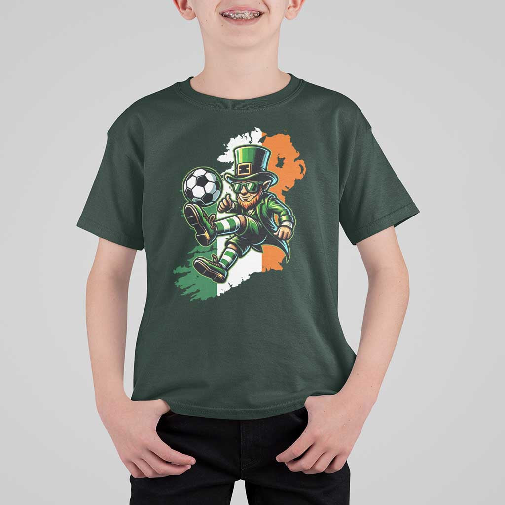 Funny Leprechaun Playing Soccer T Shirt For Kid St Patricks Day