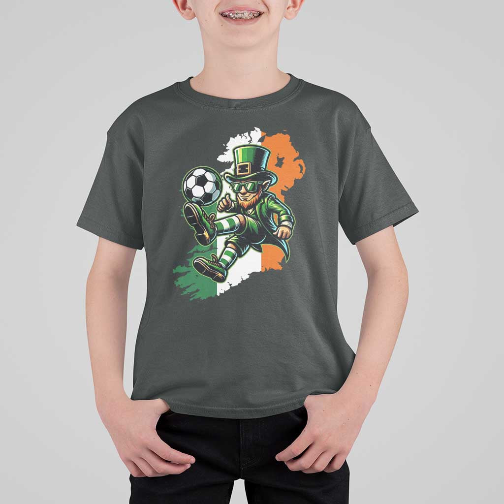 Funny Leprechaun Playing Soccer T Shirt For Kid St Patricks Day