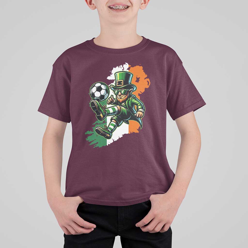 Funny Leprechaun Playing Soccer T Shirt For Kid St Patricks Day