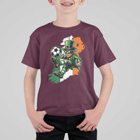 Funny Leprechaun Playing Soccer T Shirt For Kid St Patricks Day