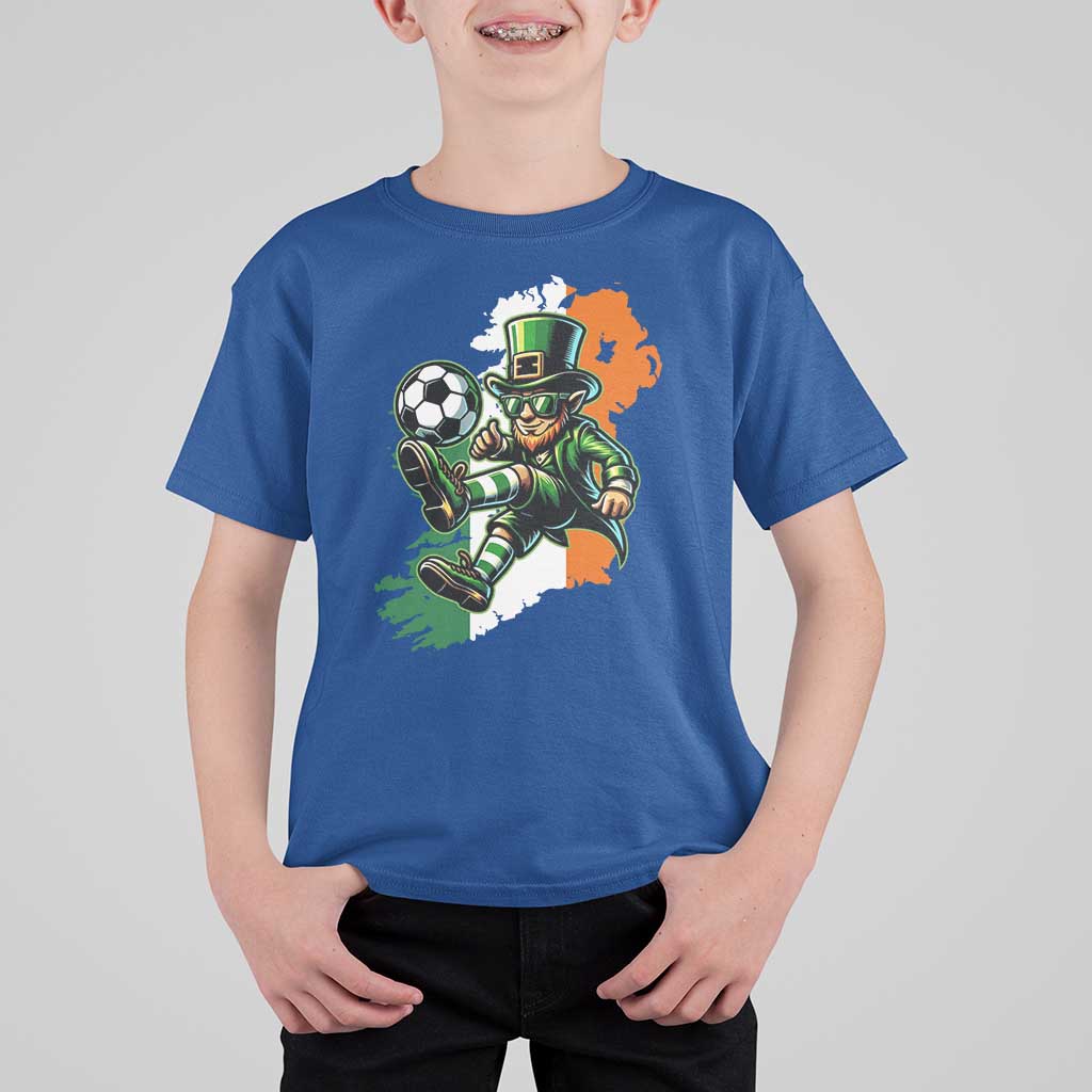 Funny Leprechaun Playing Soccer T Shirt For Kid St Patricks Day