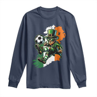 Funny Leprechaun Playing Soccer Long Sleeve Shirt St Patricks Day