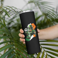 Funny Leprechaun Playing Soccer Skinny Tumbler St Patricks Day