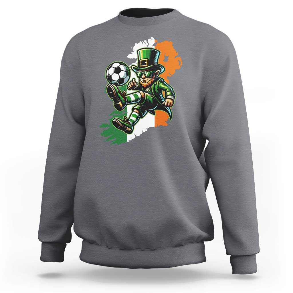 Funny Leprechaun Playing Soccer Sweatshirt St Patricks Day