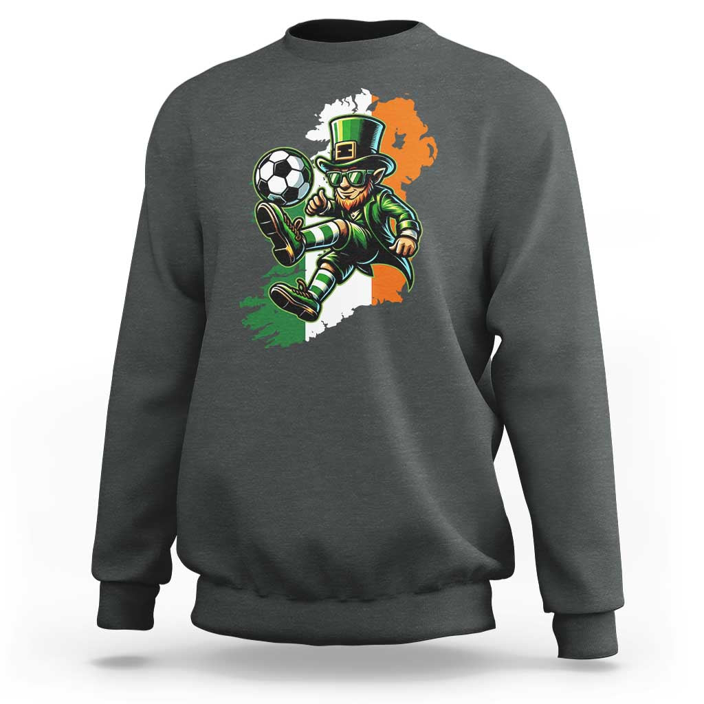 Funny Leprechaun Playing Soccer Sweatshirt St Patricks Day