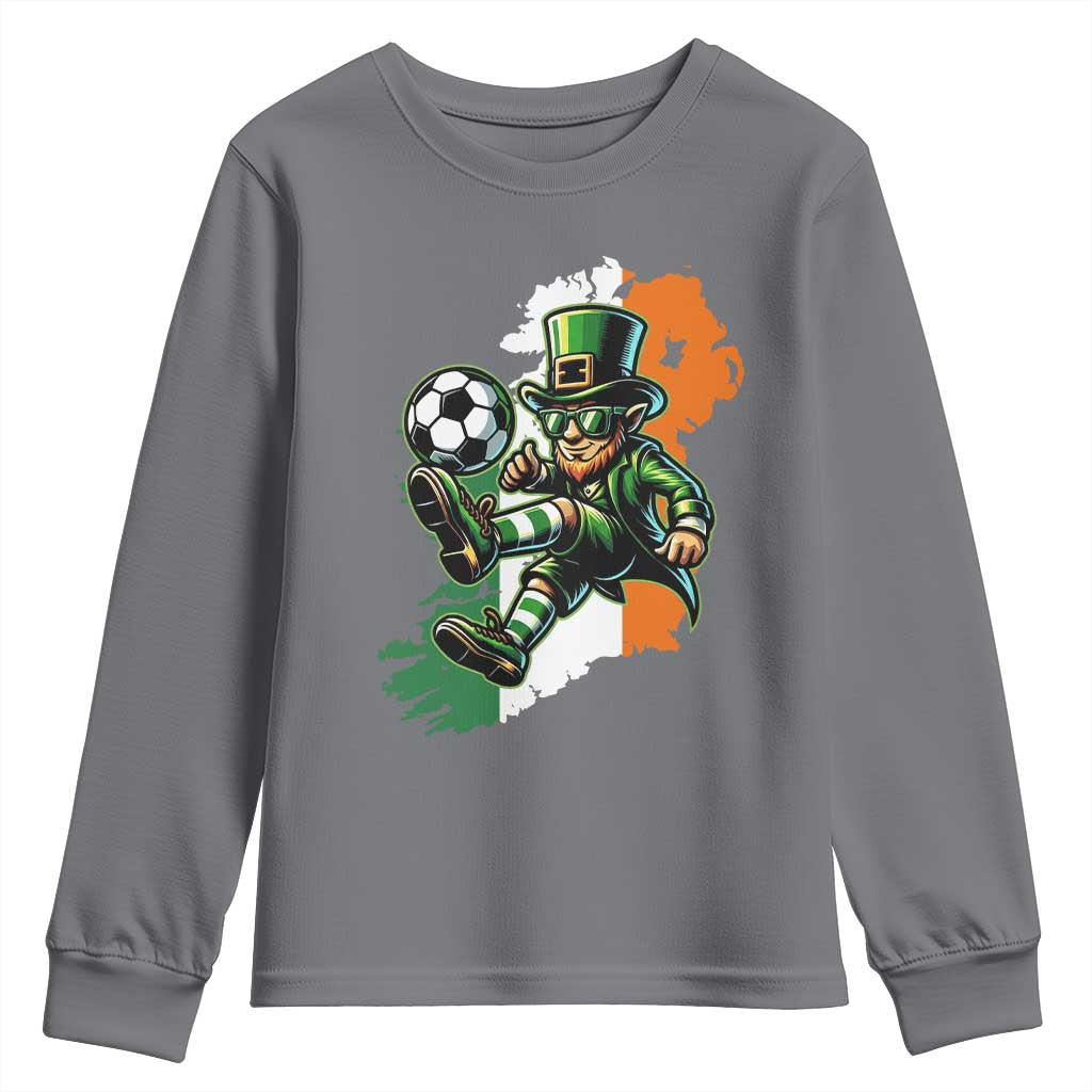 Funny Leprechaun Playing Soccer Youth Sweatshirt St Patricks Day