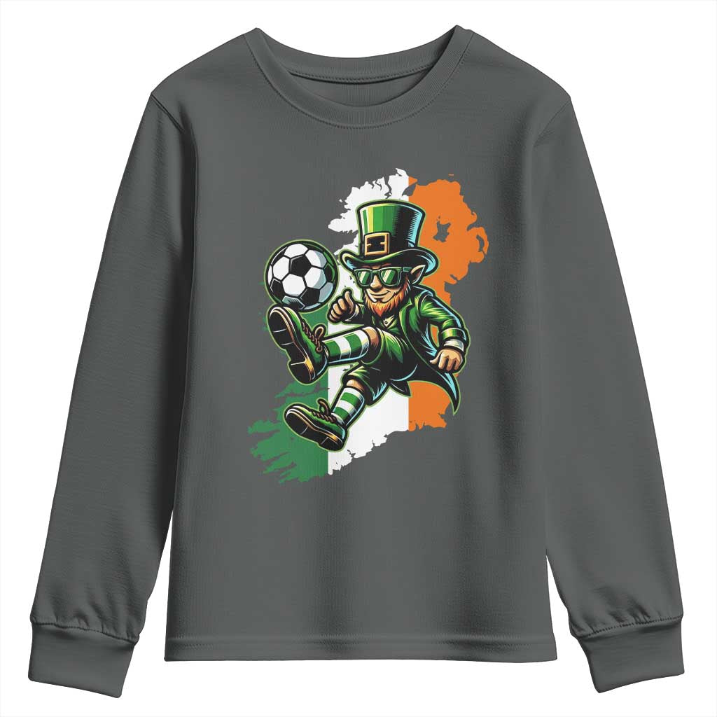 Funny Leprechaun Playing Soccer Youth Sweatshirt St Patricks Day
