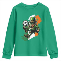 Funny Leprechaun Playing Soccer Youth Sweatshirt St Patricks Day