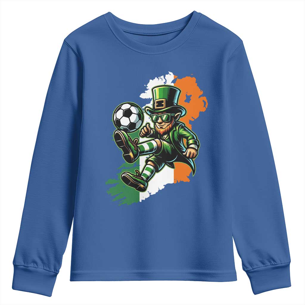 Funny Leprechaun Playing Soccer Youth Sweatshirt St Patricks Day