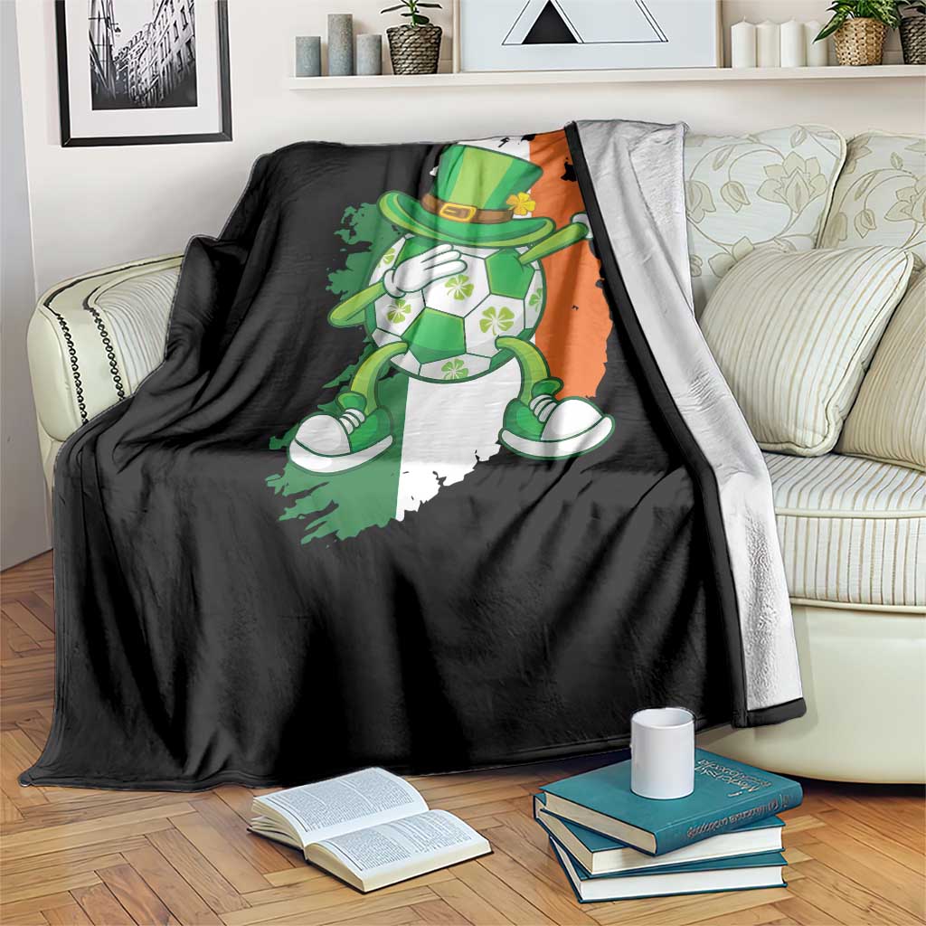 Funny Dabbing Soccer Ball Throw Blanket St Patricks Day