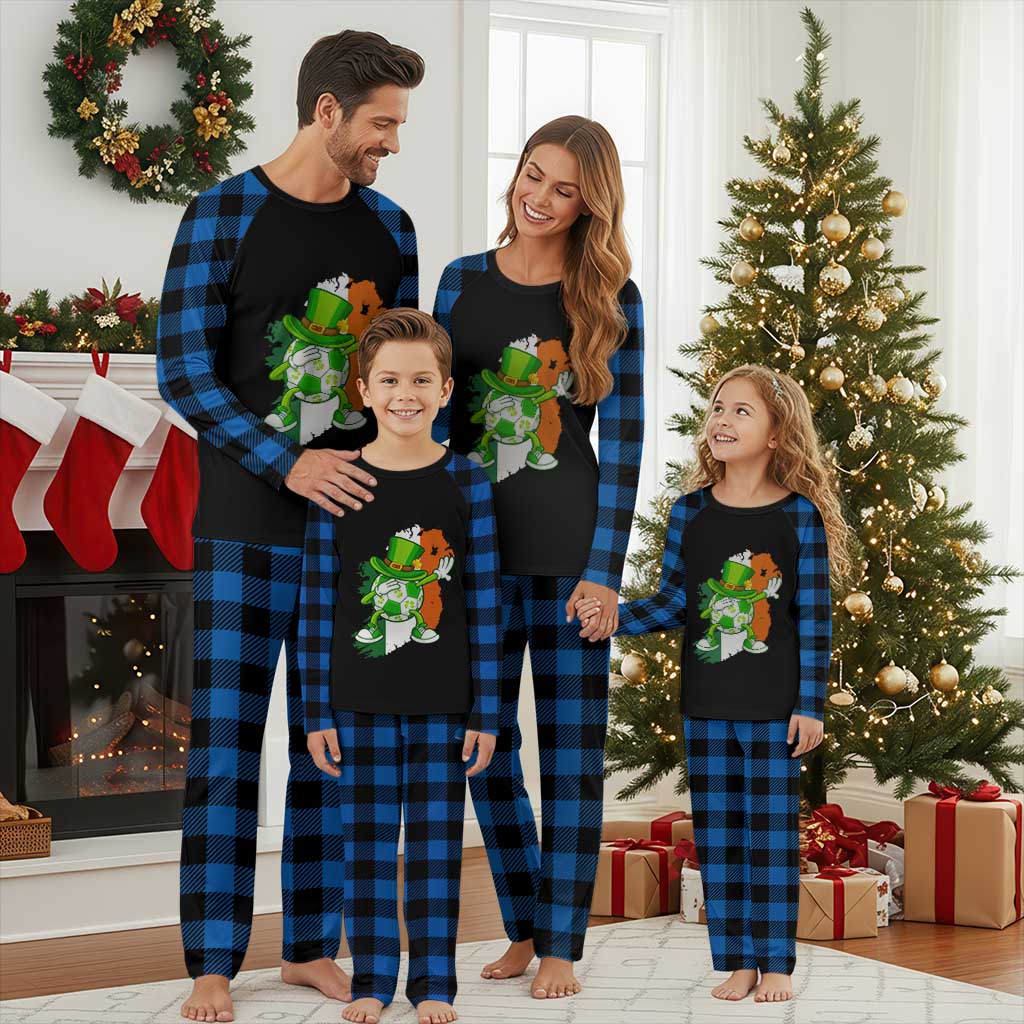 Funny Dabbing Soccer Ball Plaid Pajama Set St Patricks Day