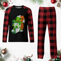 Funny Dabbing Soccer Ball Plaid Pajama Set St Patricks Day