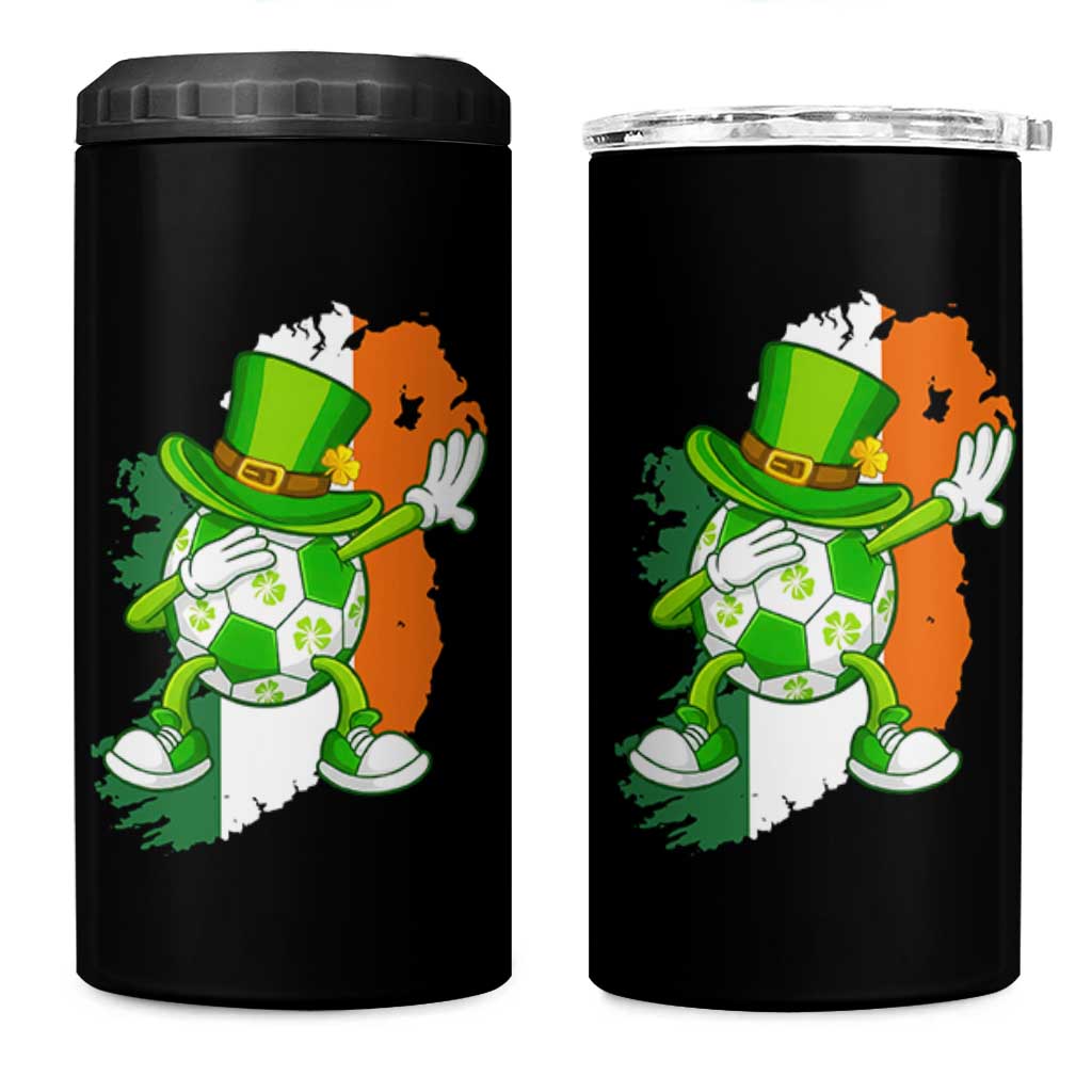 Funny Dabbing Soccer Ball 4 in 1 Can Cooler Tumbler St Patricks Day