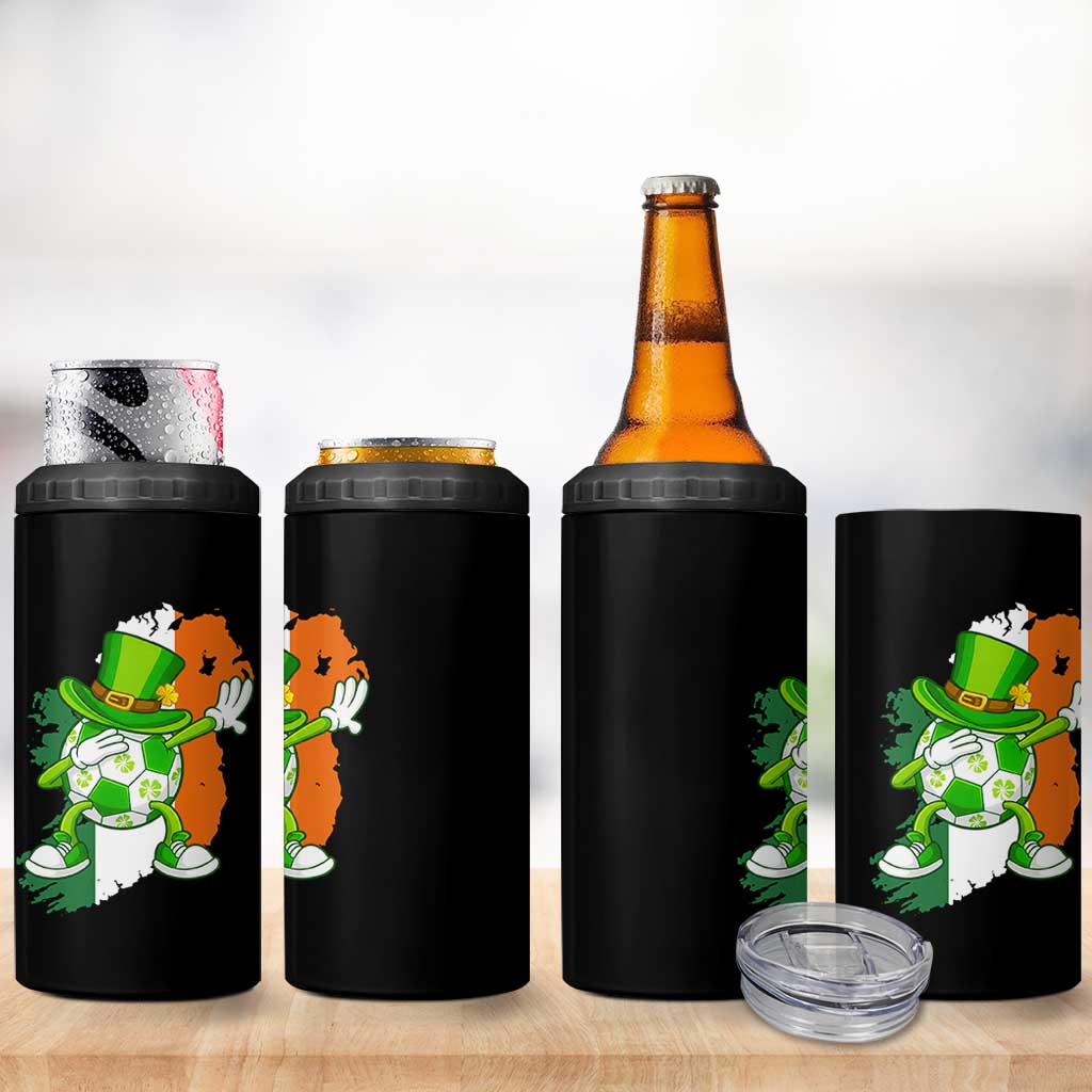 Funny Dabbing Soccer Ball 4 in 1 Can Cooler Tumbler St Patricks Day