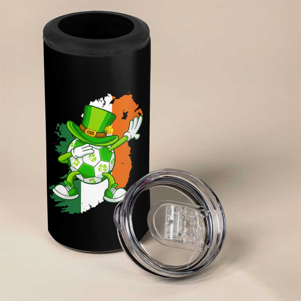 Funny Dabbing Soccer Ball 4 in 1 Can Cooler Tumbler St Patricks Day