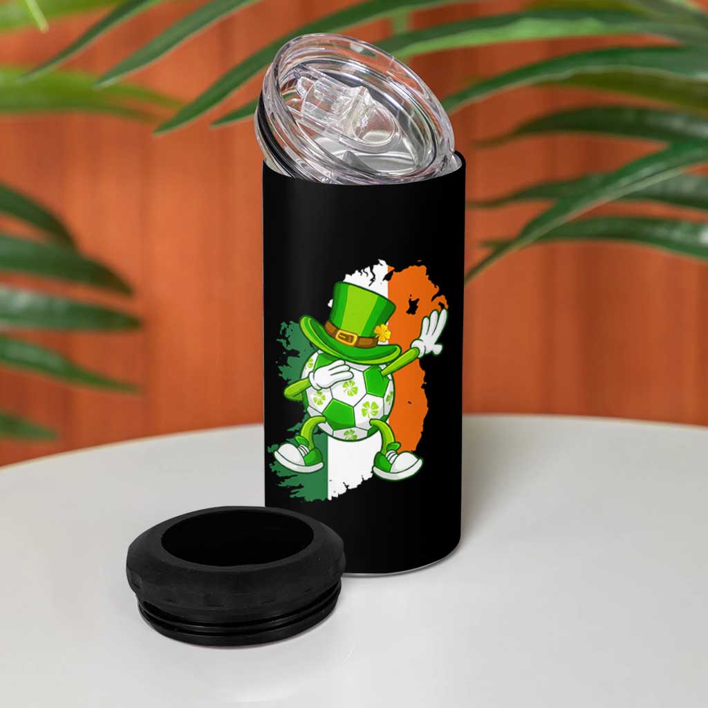 Funny Dabbing Soccer Ball 4 in 1 Can Cooler Tumbler St Patricks Day