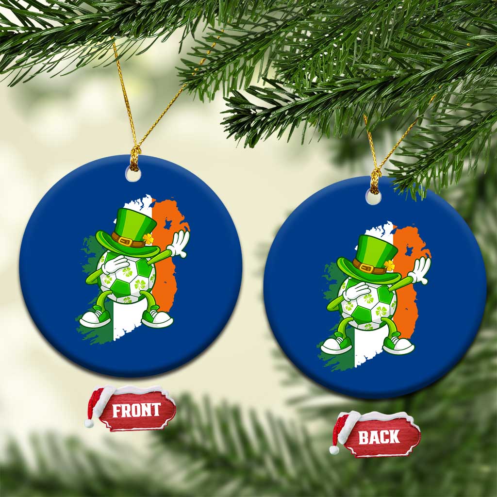 Funny Dabbing Soccer Ball Ceramic Ornament St Patricks Day