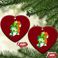 Funny Dabbing Soccer Ball Ceramic Ornament St Patricks Day