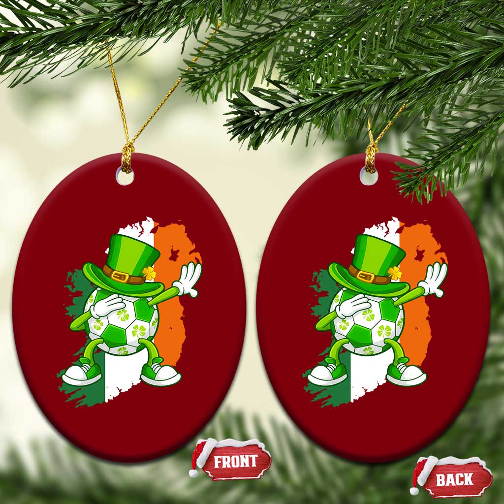 Funny Dabbing Soccer Ball Ceramic Ornament St Patricks Day