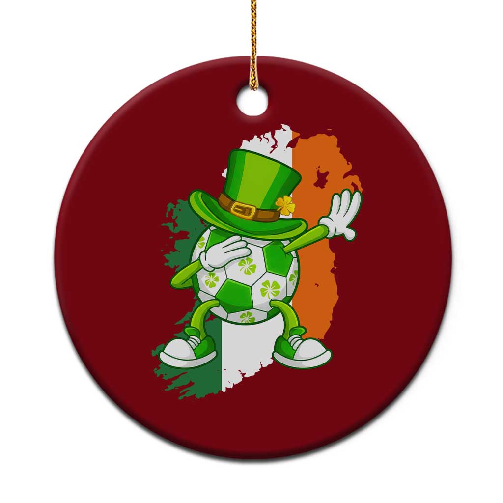 Funny Dabbing Soccer Ball Ceramic Ornament St Patricks Day