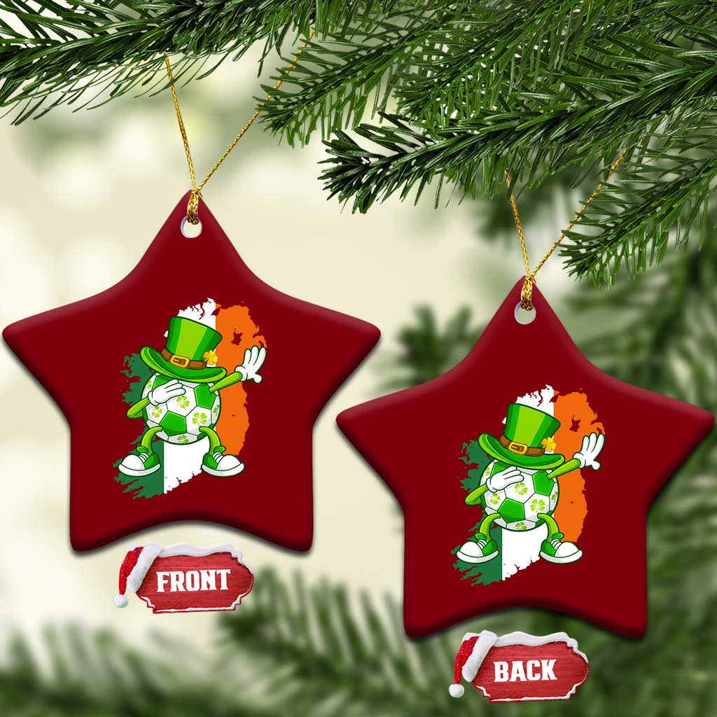 Funny Dabbing Soccer Ball Ceramic Ornament St Patricks Day