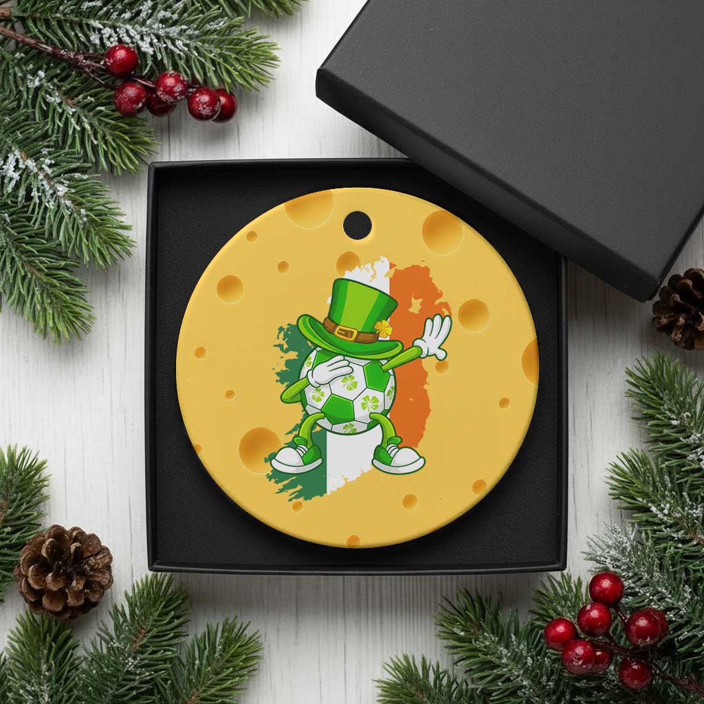 Funny Dabbing Soccer Ball Ceramic Ornament St Patricks Day