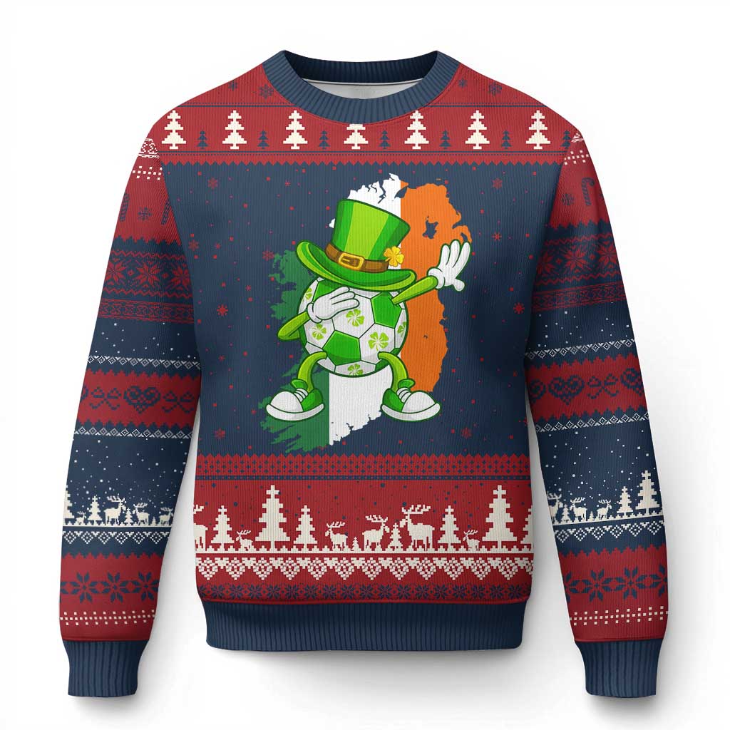 Funny Dabbing Soccer Ball Ugly Christmas Sweater St Patricks Day
