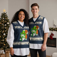 Funny Dabbing Soccer Ball V-Neck Knit Sweater Vest St Patricks Day