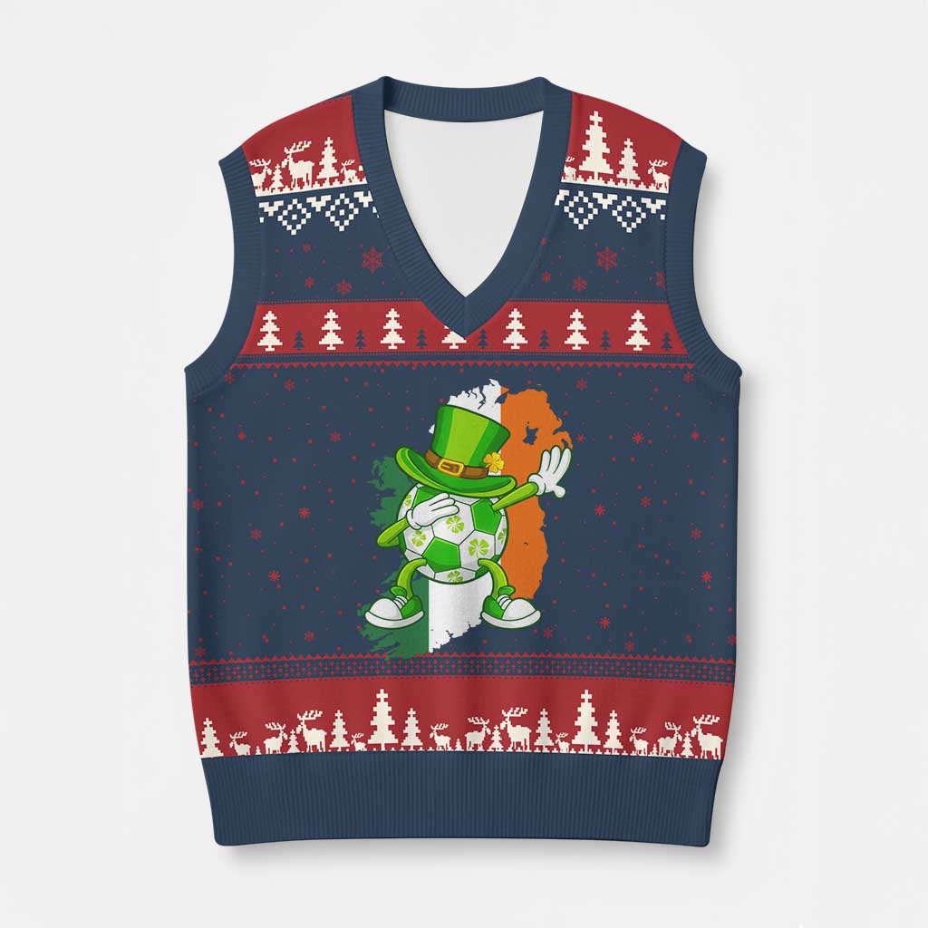 Funny Dabbing Soccer Ball V-Neck Knit Sweater Vest St Patricks Day