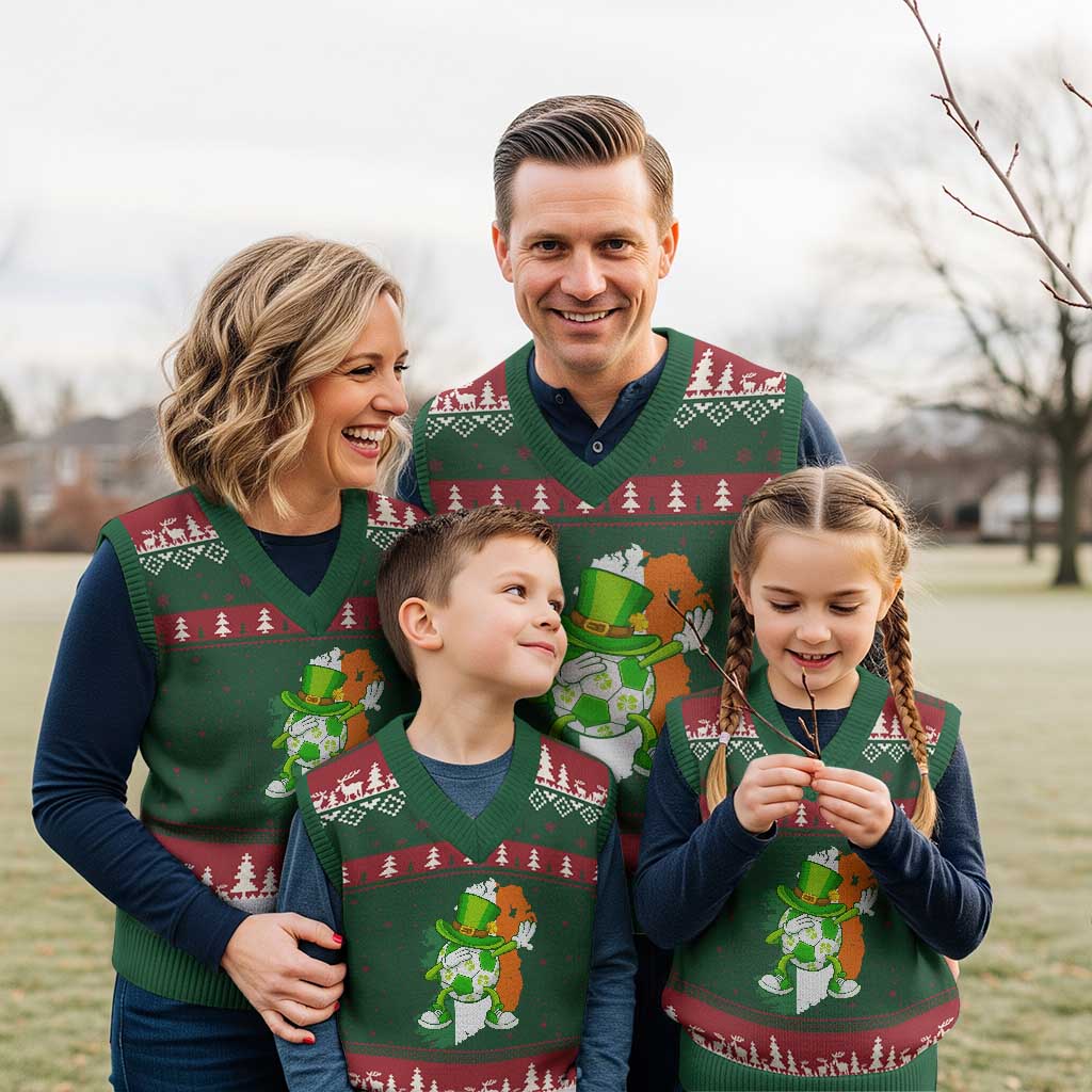 Funny Dabbing Soccer Ball V-Neck Knit Sweater Vest St Patricks Day