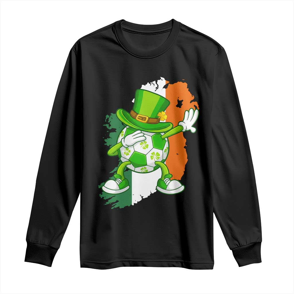 Funny Dabbing Soccer Ball Long Sleeve Shirt St Patricks Day