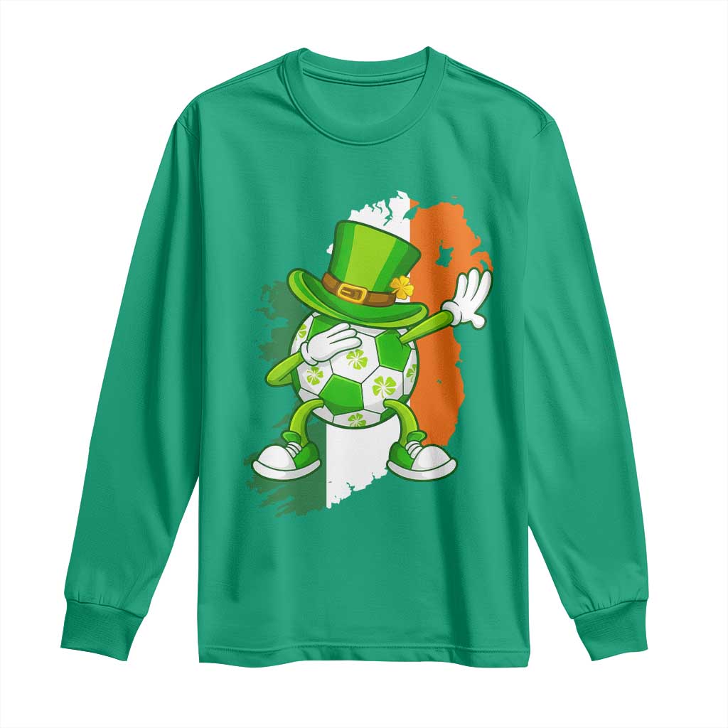 Funny Dabbing Soccer Ball Long Sleeve Shirt St Patricks Day