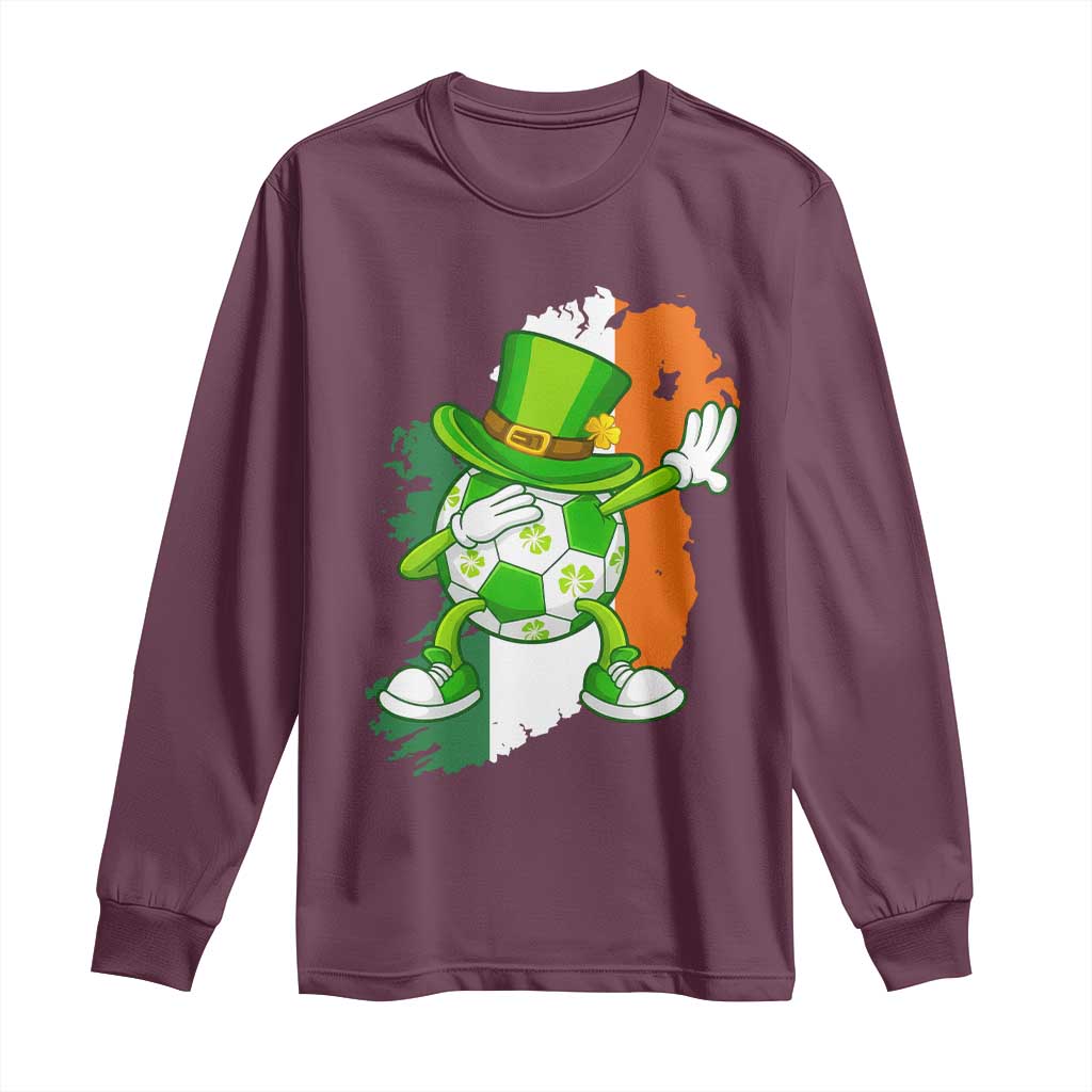Funny Dabbing Soccer Ball Long Sleeve Shirt St Patricks Day