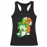 Funny Dabbing Soccer Ball Racerback Tank Top St Patricks Day