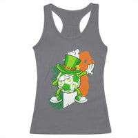 Funny Dabbing Soccer Ball Racerback Tank Top St Patricks Day
