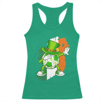 Funny Dabbing Soccer Ball Racerback Tank Top St Patricks Day