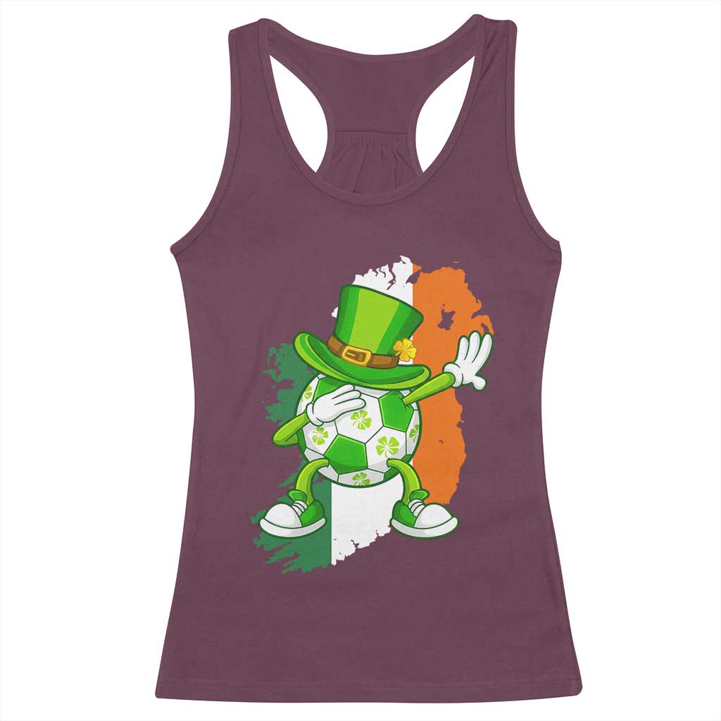 Funny Dabbing Soccer Ball Racerback Tank Top St Patricks Day