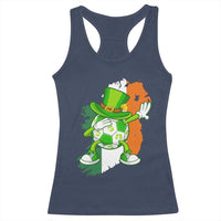 Funny Dabbing Soccer Ball Racerback Tank Top St Patricks Day
