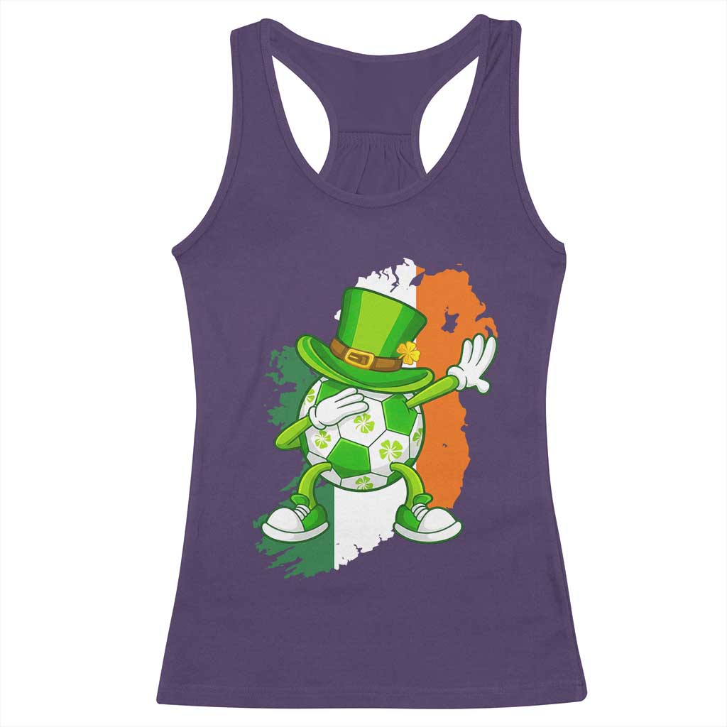 Funny Dabbing Soccer Ball Racerback Tank Top St Patricks Day