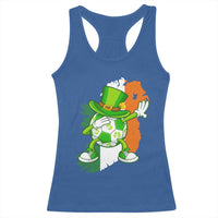 Funny Dabbing Soccer Ball Racerback Tank Top St Patricks Day